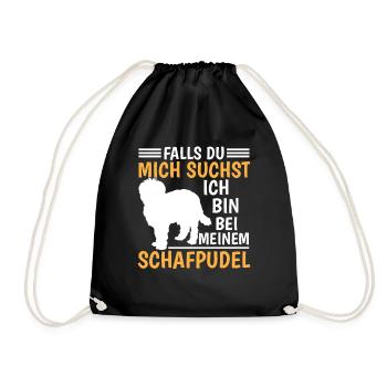 I'm with my Sheep Poodle Old German Herding Dog - Drawstring Bag - black - Front