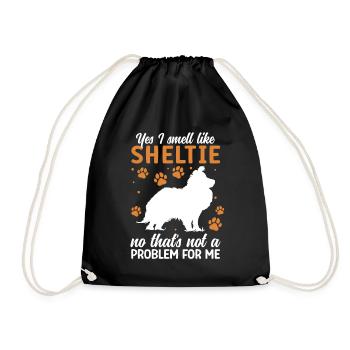 Smell of Shetland Sheepdog British Sheltie - Drawstring Bag - black - Front