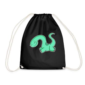 Dino Motif Dinosaur Green - Drawstring Bag - black - Front