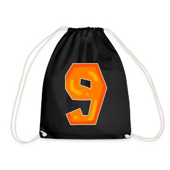 Numéro 9 - Neuf - 9 Motif Orange - Sac de sport léger - noir - Devant