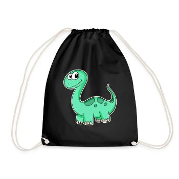 Dino Motif Dinosaur Green - Drawstring Bag - black - Front