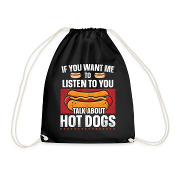 Hot Dog Adult If You Want Me To - Turnbeutel - Schwarz - Vorne