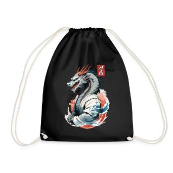Style vintage du dragon japonais avec signe Kanji - Sac de sport léger - noir - Devant