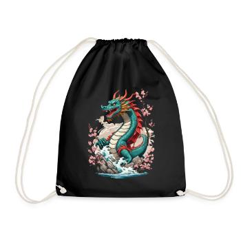 Cerfs-volants japonais vintage Cherry Blossoms Vaporwave - Sac de sport léger - noir - Devant