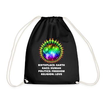 against racism, against the right, against Nazis, love - Drawstring Bag - black - Front