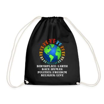 against racism, against the right, against Nazis, love - Drawstring Bag - black - Front