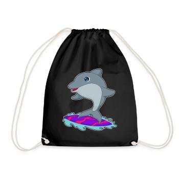 Été de surf sur planche de surf Dolphin - Sac de sport léger - noir - Devant