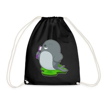 Seal Toothbrush - Drawstring Bag - black - Front