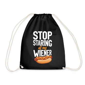 Hot Dog Adult Humor Pun Naughty - Turnbeutel - Schwarz - Vorne