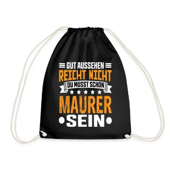 Bricklayer Building Construction Structural Engineer Bricklayer Funny - Drawstring Bag - black - Front