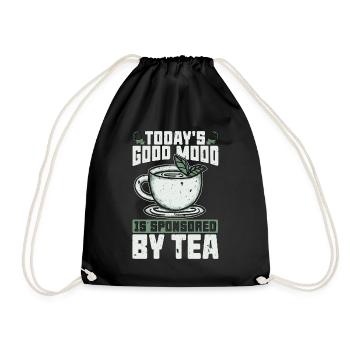 Hot Tea Today's Good Mood Is Sponsored Tea Party - Drawstring Bag - black - Front