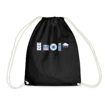 IT Geek, PC Accessories Storage Devices Evolution - Drawstring Bag - black - Front
