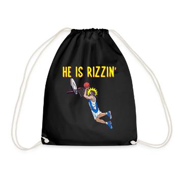 He is risen! Outfit for Easter, Basketball Jesus - Drawstring Bag - black - Front