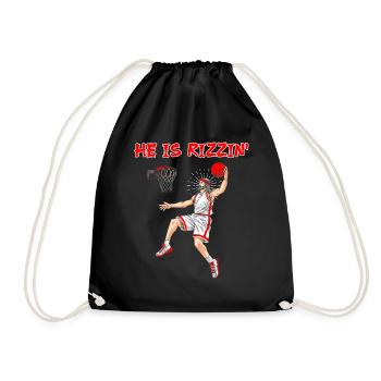 He is risen! Outfit for Easter, Basketball Jesus - Drawstring Bag - black - Front