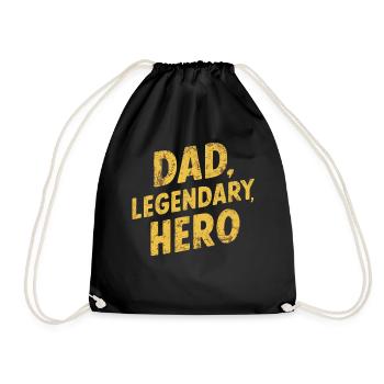 Motif de héros légendaire de papa pour vous - Sac de sport léger - noir - Devant