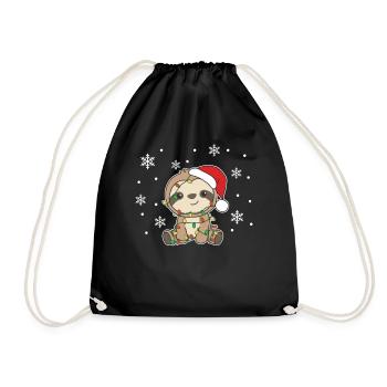 paresseux Noël Hiver Animaux paresseux - Sac de sport léger - noir - Devant