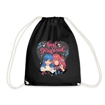 Best girlfriends pink heart - Sac de sport léger - noir - Devant