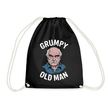 Grumpy Old Man Lustiger Spruch - Turnbeutel - Schwarz - Vorne