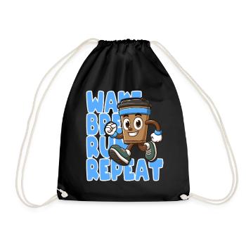 Réveillez-vous, préparez une bière, courez, répétez la motivation - Sac de sport léger - noir - Devant