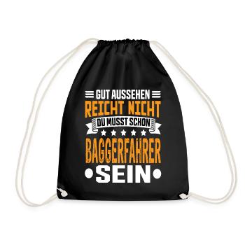 Excavator Driver Excavator Civil Engineering Construction Equipment Operator Saying - Drawstring Bag - black - Front
