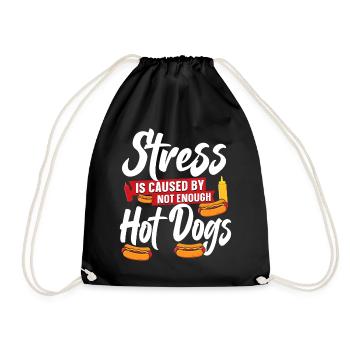 Hot Dog Adult Stress Is Caused By - Turnbeutel - Schwarz - Vorne