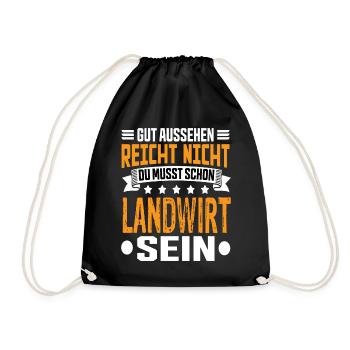Landwirt Landwirte Landwirtschaft Bauer Sprüche - Turnbeutel - Schwarz - Vorne