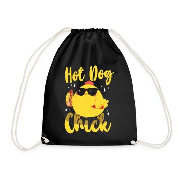 Hot Dog Adult Chicken Girl Hot Dog - Turnbeutel - Schwarz - Vorne