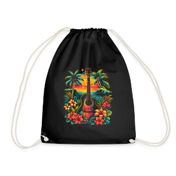 Guitar Illustration - Drawstring Bag - black - Front