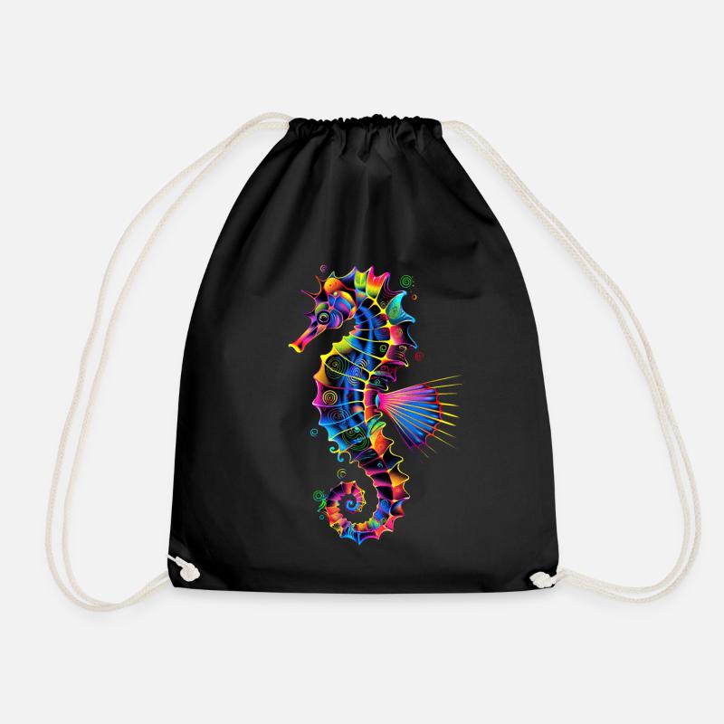 Seepferdchen Pop Art Bunt Aquarist Süßes Seepferd - Turnbeutel - Schwarz