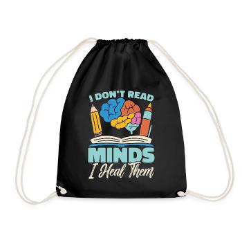 School Psych I Don't Read Minds School Counseling - Drawstring Bag - black - Front