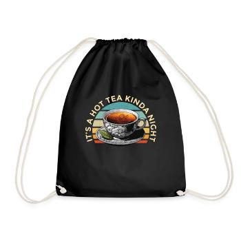 It's A Hot Tea Kinda Retro Tea Party Coffee Lover - Drawstring Bag - black - Front