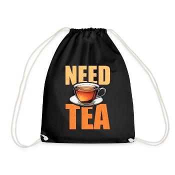 Hot Tea Need Tea Loves Hot Drinks Chamomile Teacup - Drawstring Bag - black - Front