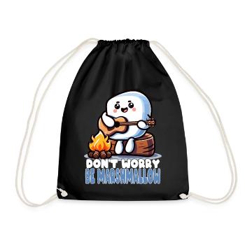 Carefree as a marshmallow with guitar - Drawstring Bag - black - Front