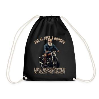 Lustiger Biker Opa Vintage Motorrad Retro Style - Turnbeutel - Schwarz - Vorne
