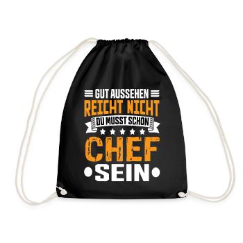 Chef Arbeit Chef Spruch Bester Chef Sprüche - Turnbeutel - Schwarz - Vorne