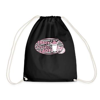 Gecko fou Lady lézard Gekkota léopard à crête - Sac de sport léger - noir - Devant