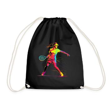Tennis Girls Retrowave - Drawstring Bag - black - Front