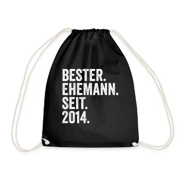 Valentine's Day Best Husband Since 2014 - Drawstring Bag - black - Front