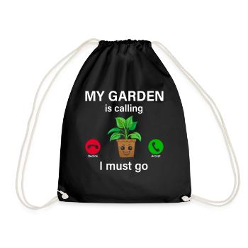 Mon jardin m’appelle, je dois partir - Jardinage drôle - Sac de sport léger - noir - Devant