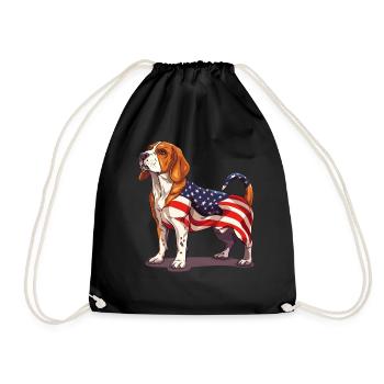 Beagle Dog 4th of July American Flag Beagle Gifts - Turnbeutel - Schwarz - Vorne