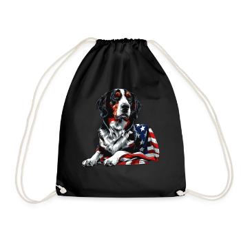 Border Collie Dog 4 juillet Drapeau américain Cadeaux - Sac de sport léger - noir - Devant