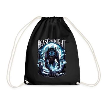 Beast of the Night - Werewolf Design. Spooky, cool - Drawstring Bag - black - Front
