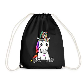 Unicorn Unicorns Hippie Hippies Shaman - Drawstring Bag - black - Front