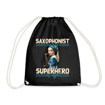 Lustiges Saxophon Design Jazz Musik Liebhaber - Turnbeutel - Schwarz - Vorne