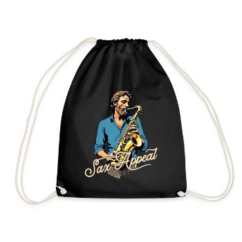 Lustiges Saxophon Design für Jazz Musik Liebhaber - Turnbeutel - Schwarz - Vorne