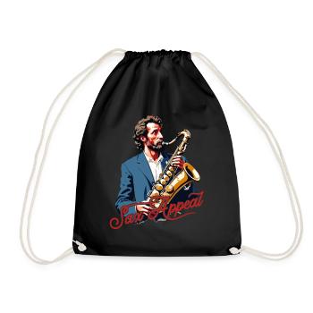 Lustiges Saxophon Sax Appeal Jazz Musik Liebhaber - Turnbeutel - Schwarz - Vorne
