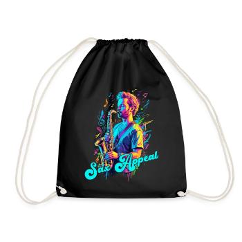Lustiges Saxophon Design Jazz Musik Liebhaber - Turnbeutel - Schwarz - Vorne