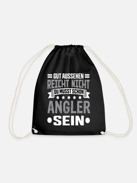 Angler Angeln Fischen Fischer Angeln Spruch - Turnbeutel - Schwarz