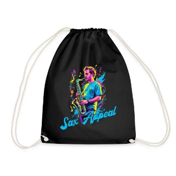 Lustiges Saxophon Design Jazz Musik Liebhaber - Turnbeutel - Schwarz - Vorne