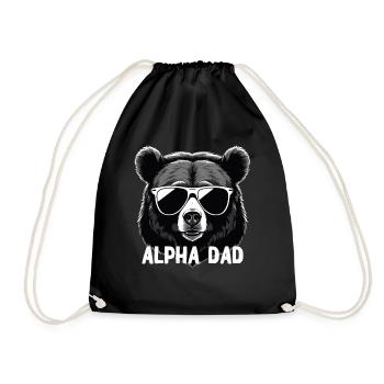Alpha Dad Lustiger Bären Vater Perfekter Style - Turnbeutel - Schwarz - Vorne